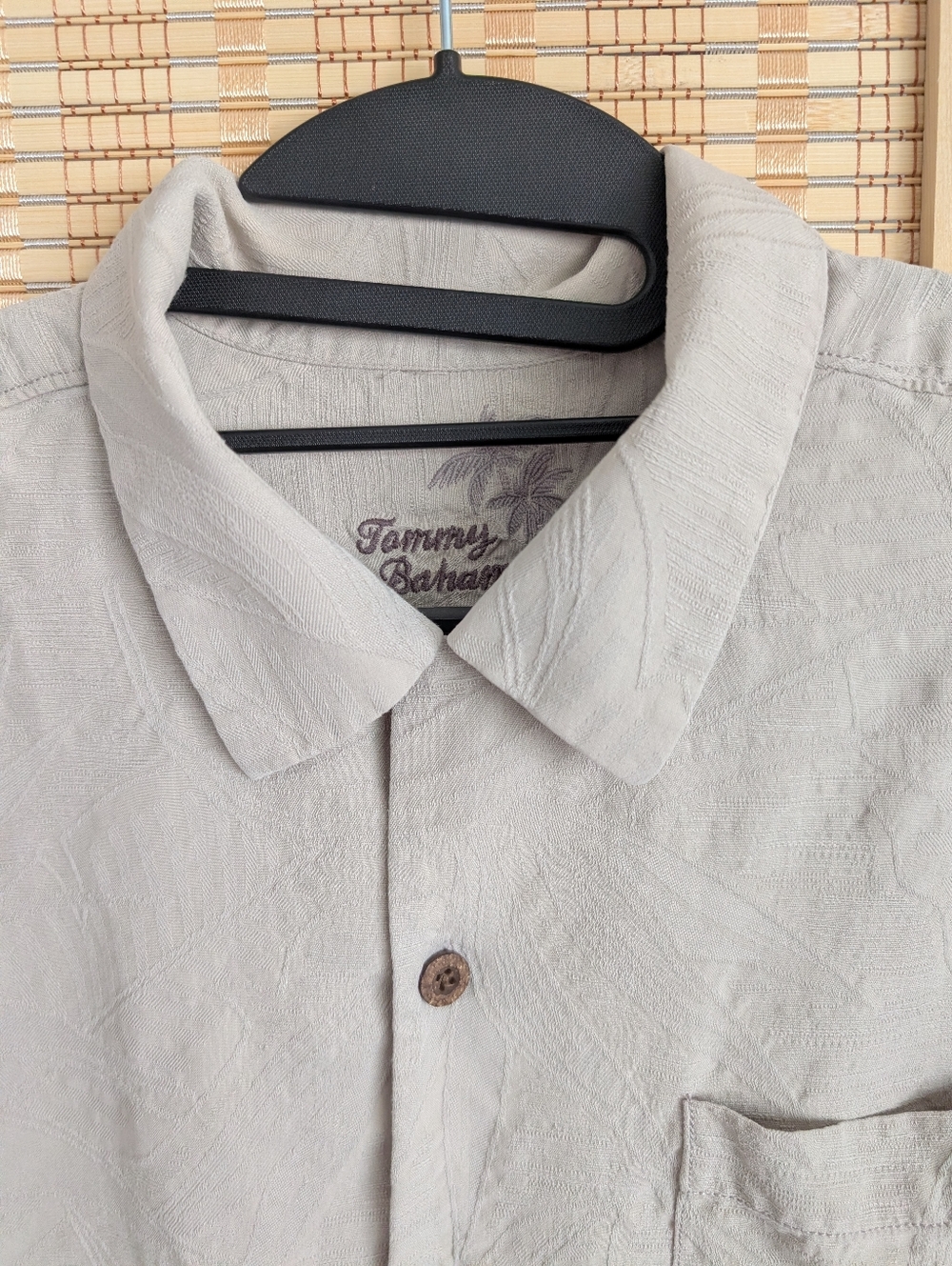 Tommy Bahama Light Taupe Textured Button-Up Shirt
